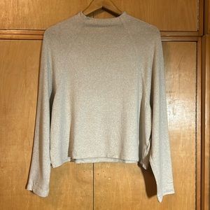 H&M Mockneck Knit Top in Oatmeal